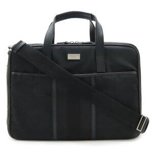 Gucci Logo Plate Business Bag Briefcase Document Purse 2-Way Shoulder Bag Nylon